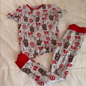 Target Kids Pajama Set - Red and White with Fun Prints